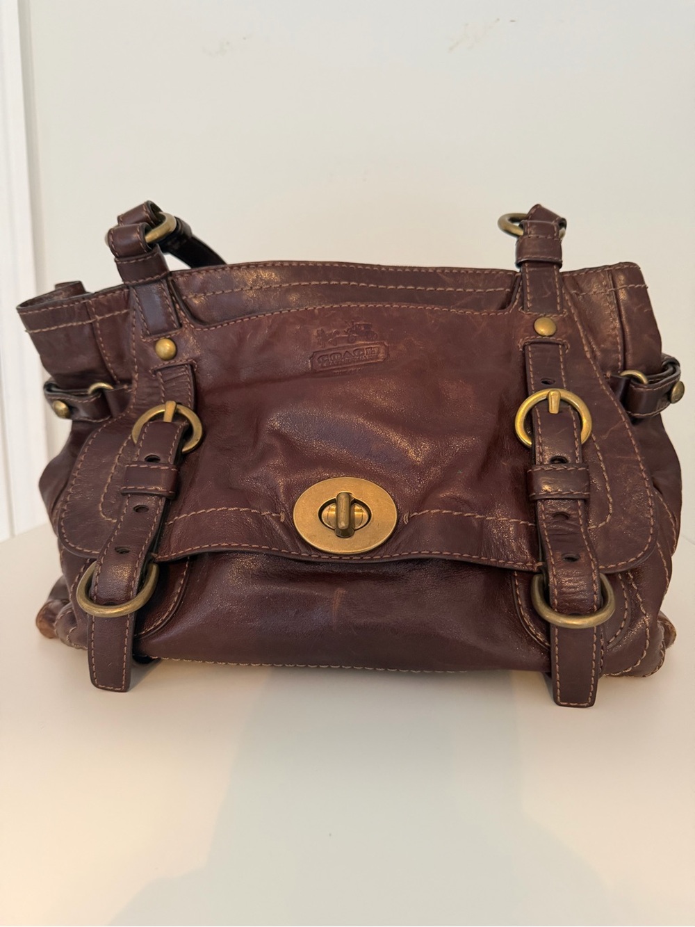 Coach Legacy Garcia 65th Anniversary Brown Leather Turnlock Bag Pristine